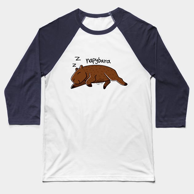 Napybara Baseball T-Shirt by gh0stbugga